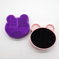 panda lovely bear  silicone makeup brush cleaner  dry cleaning foam for wet